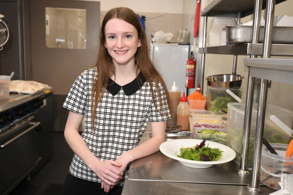 FINAL FOUR: Emily Haydon is hoping to win a $20,000 scholarship to further her hospitality career hopes. Photo: JUDE KEOGH 1119jkcooking1