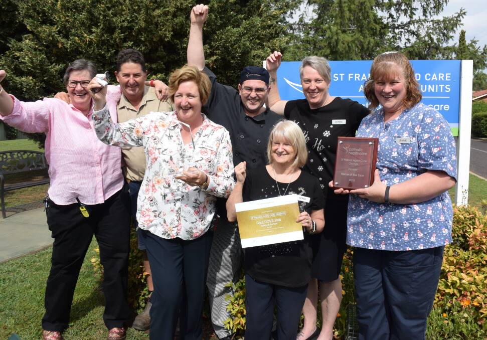 WINNERS: Sharon Hesse, Craig Coles, Laurie Dowler, Simon Montague, Sonia Coles, Donna Dodds and Jennie Wade at St Francis Aged Care. Photo: DAVID FITZSIMONS