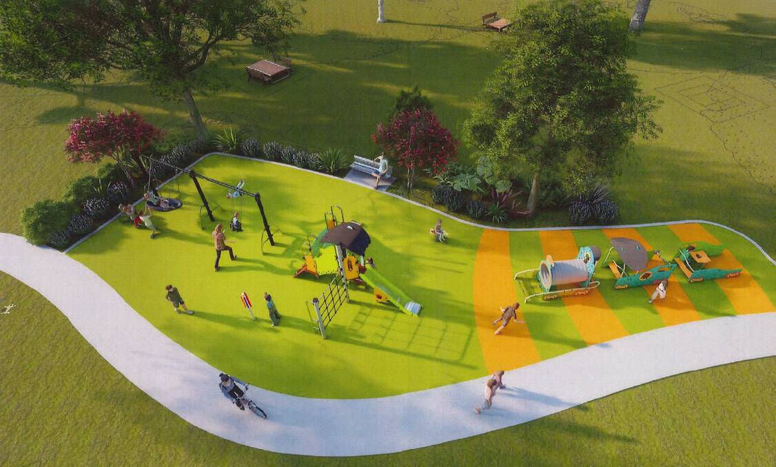 PLAYGROUND: A concept plan for the new play area in Matthews Park which is part of the Future City program to revamp the Orange CBD. Photo: Supplied
