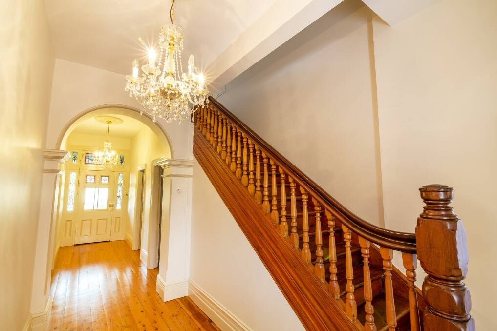 GRAND: The timber staircase is a feature of the Byng Street property.