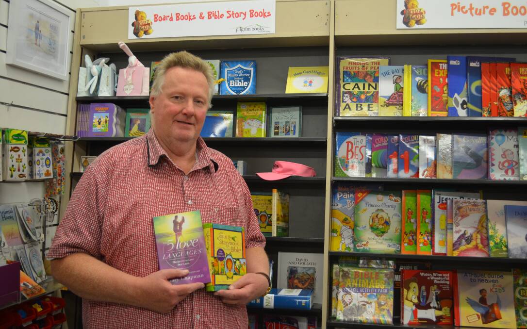 NEW HOME: Pilgrim Books store manager Jeff Townsend. Photo: DAVID FITZSIMONS 0419dfbook1