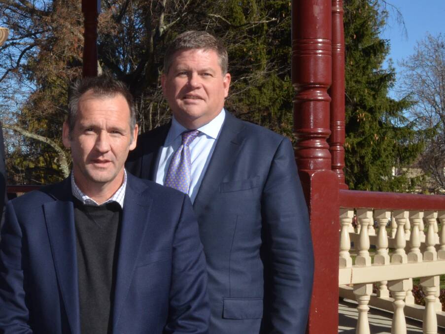 PLANNING: Regional Investment Corporation acting CEO Matt Ryan and chair David Foster in Cook Park in June.