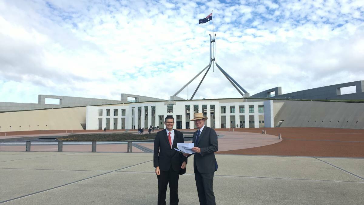 FEDERAL WIN: CSU Vice Chancellor Andrew Vann and Member for Calare Andrew Gee in Canberra.