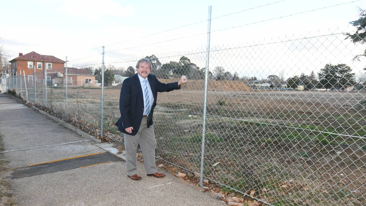 OPEN SPACE: Cr Kevin Duffy wants the old hospital site to become a park rather than office space. Photo: CARLA FREEDMAN 0713cfduffy1