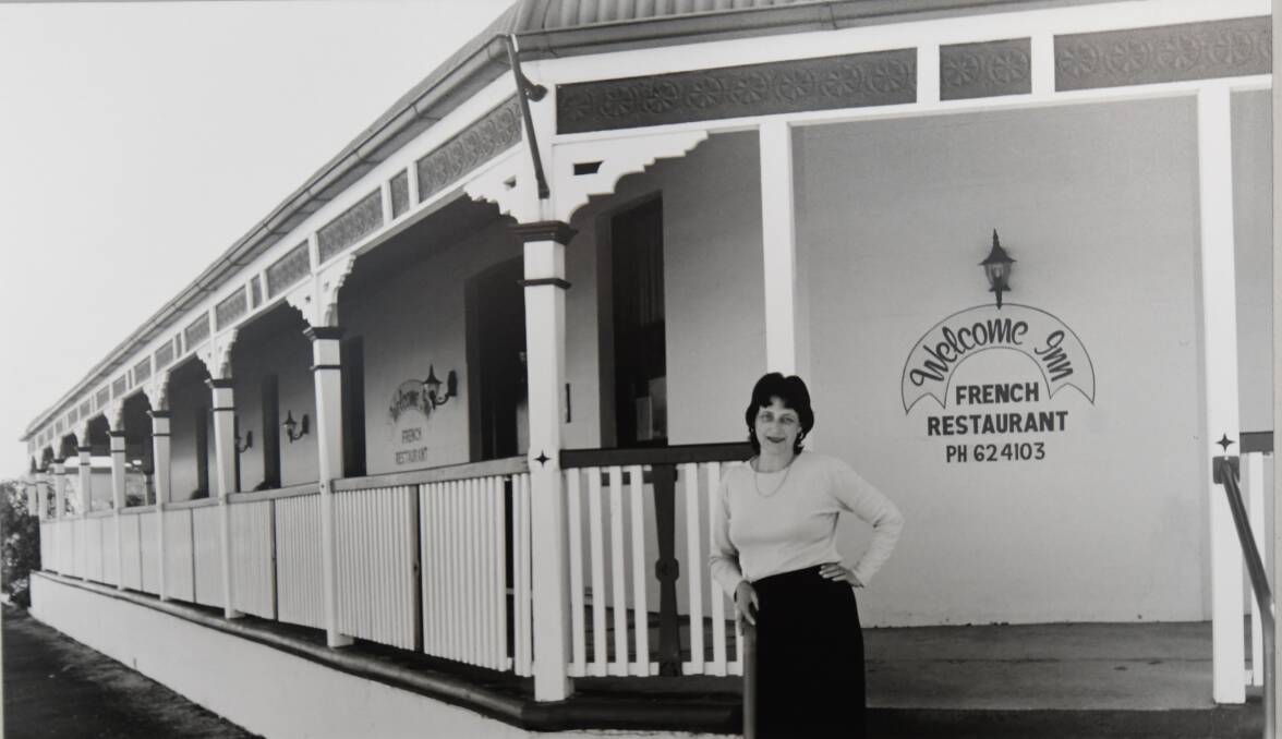 BACK THEN: Christiane Rondeau outside the Welcome Inn in the 1990s. Photo: Supplied