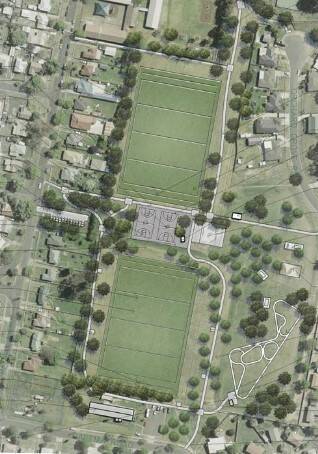 PLAN: The southern end of Glenroi Oval would feature more trees, sports fields and basketball courts.