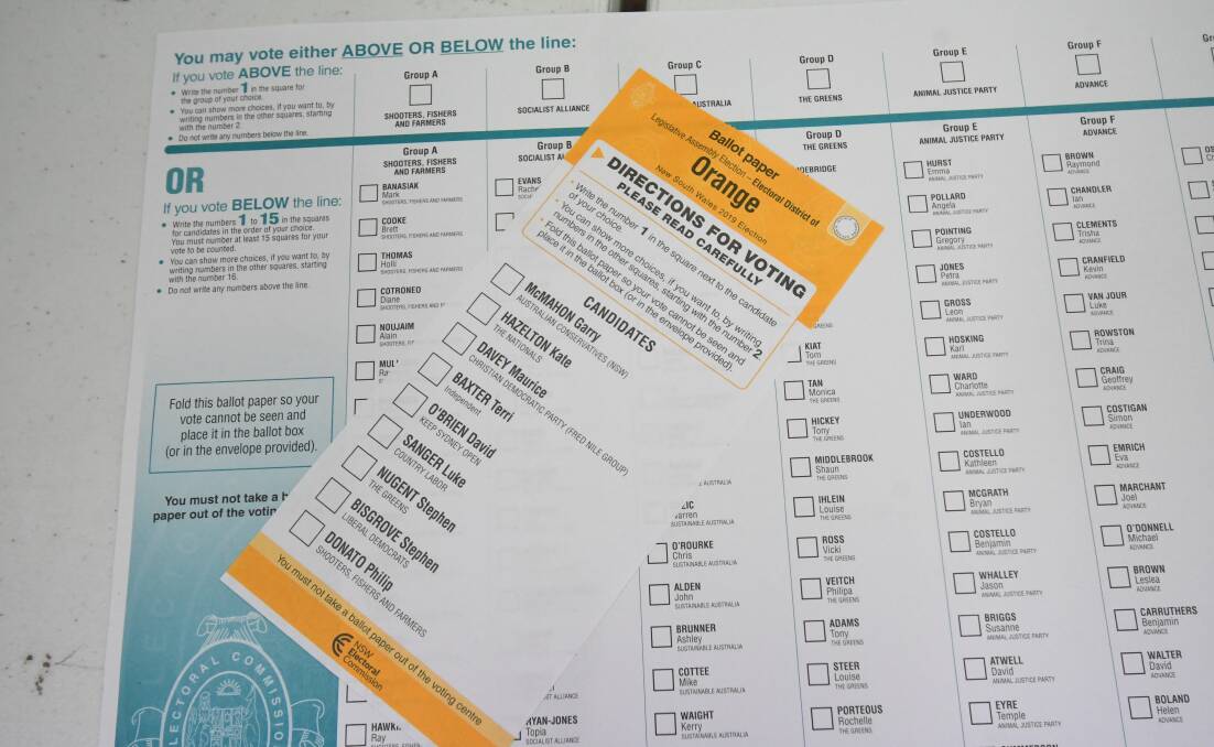 DAY OF RECKONING: The ballot papers. Photo: JUDE KEOGH