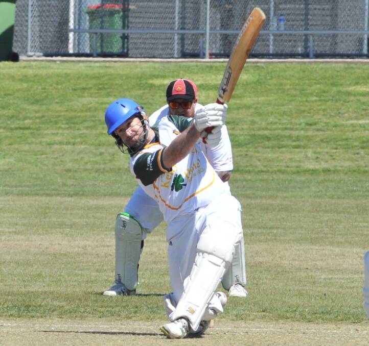 GREAT START: Opener Ben Chiarella hits out on his way to top score with 68 for CYMS at Jack Brabham 4 on Saturday. Photo: JUDE KEOGH