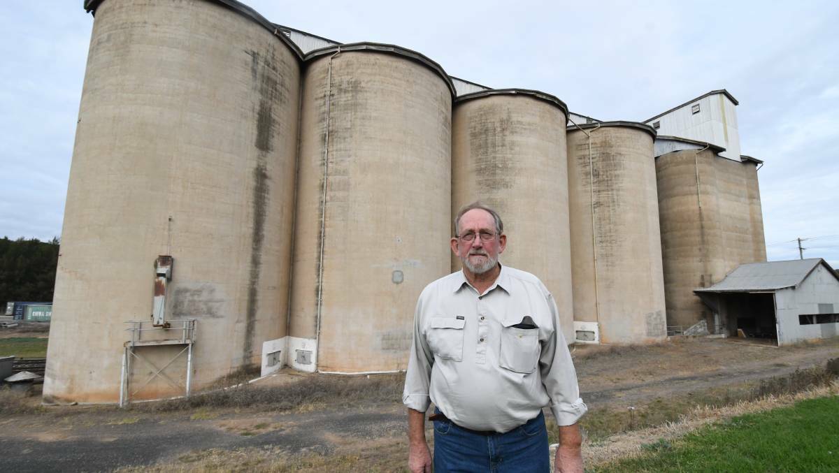 PUSH FOR TOURISTS: Les Dean has high hopes for making Molong a tourist destination including painting murals on the silos. Photo: JUDE KEOGH