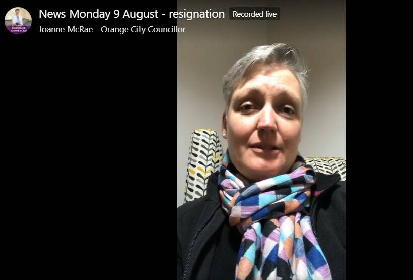 LIVE NEWS: Cr Joanne McRae announces her resignation via a live social media post on Monday.
