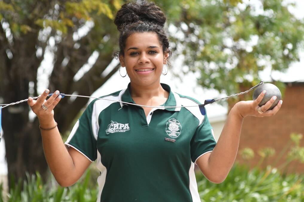 HAVING A BALL: Orange student Ebony Hay has her eyes on representing Fiji after winning state and country championships in field events. Photo: JUDE KEOGH 0306jkhammer