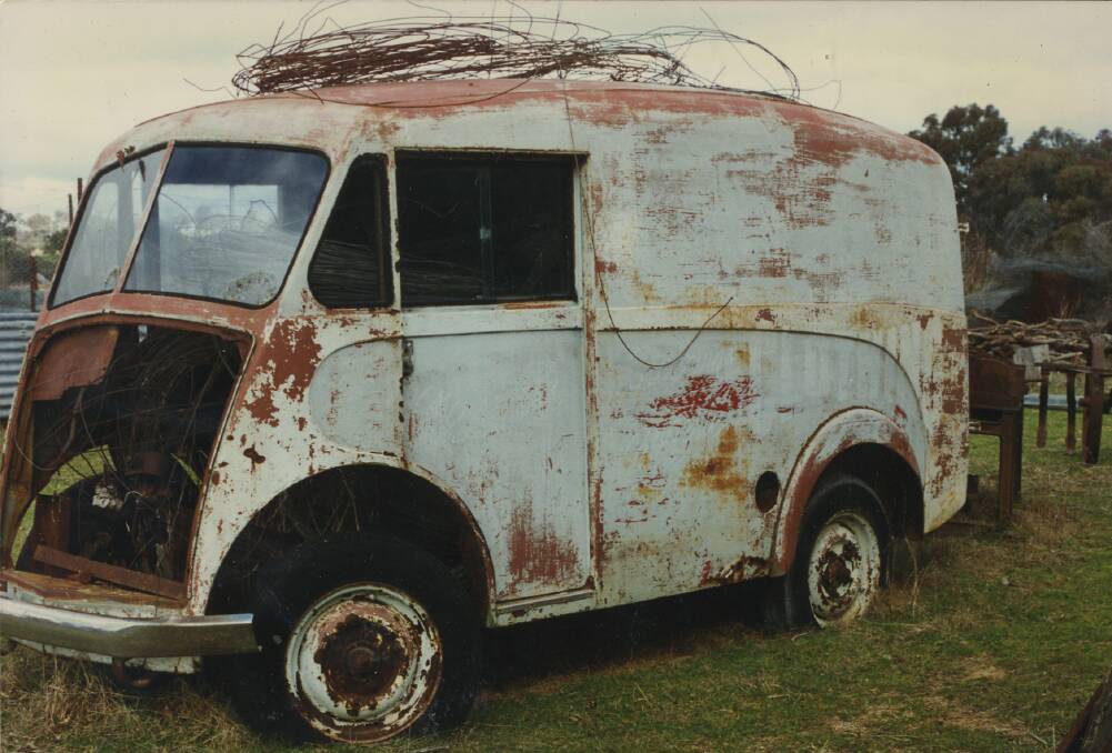 TOUGH LIFE: The van when it was found by Kelly Ashton.
