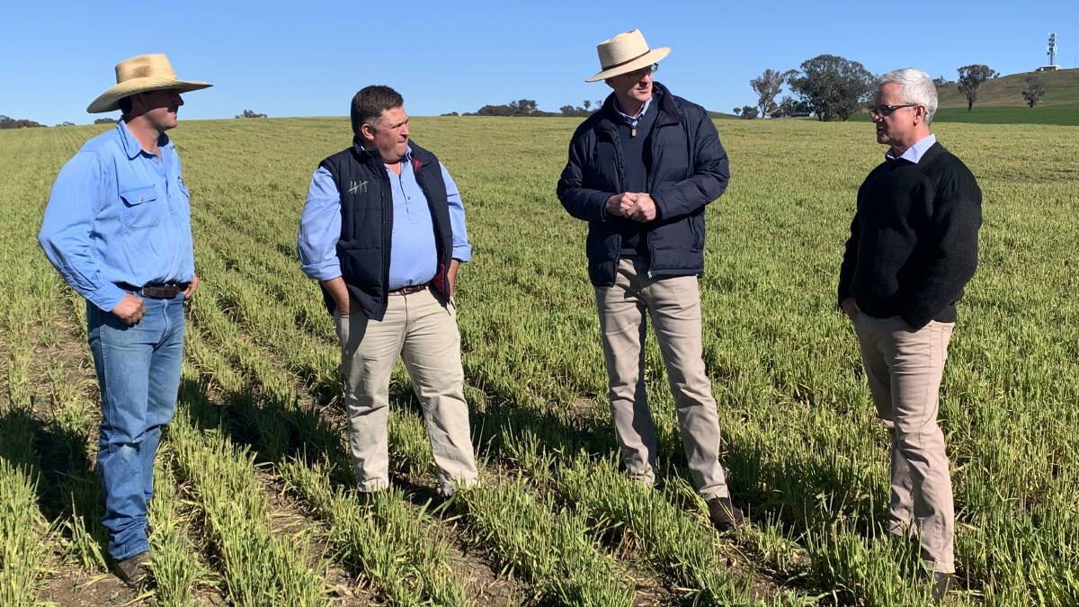 ON THE FARM: James Brazier, Tim Sullivan, Andrew Gee and Brent Bannister at Mr Brazier's property near Euchareena. Photo: Supplied