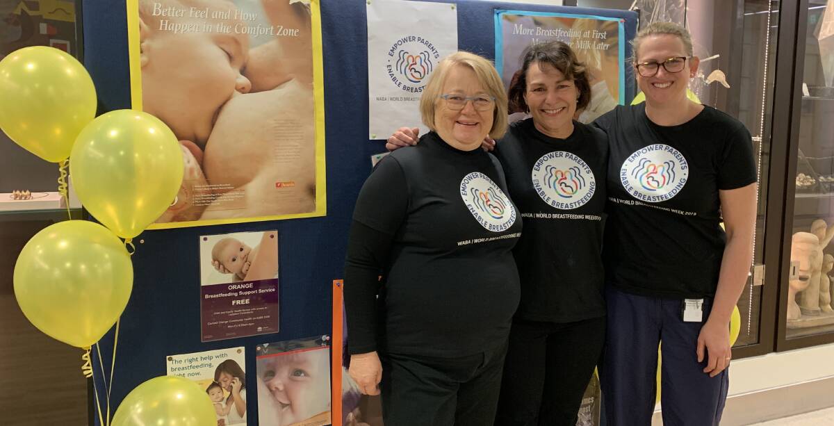 ADVOCATES: Deirdre Leslie, Nursing Unit manager Child and Family Health Service,
Linda Bootle Clinical Nurse Consultant Aboriginal Maternal & Infant Health Service WNSWLHD and Katie Taylor Maternity Unit Manager Womens and Infants Orange Health Service. Photo: Supplied