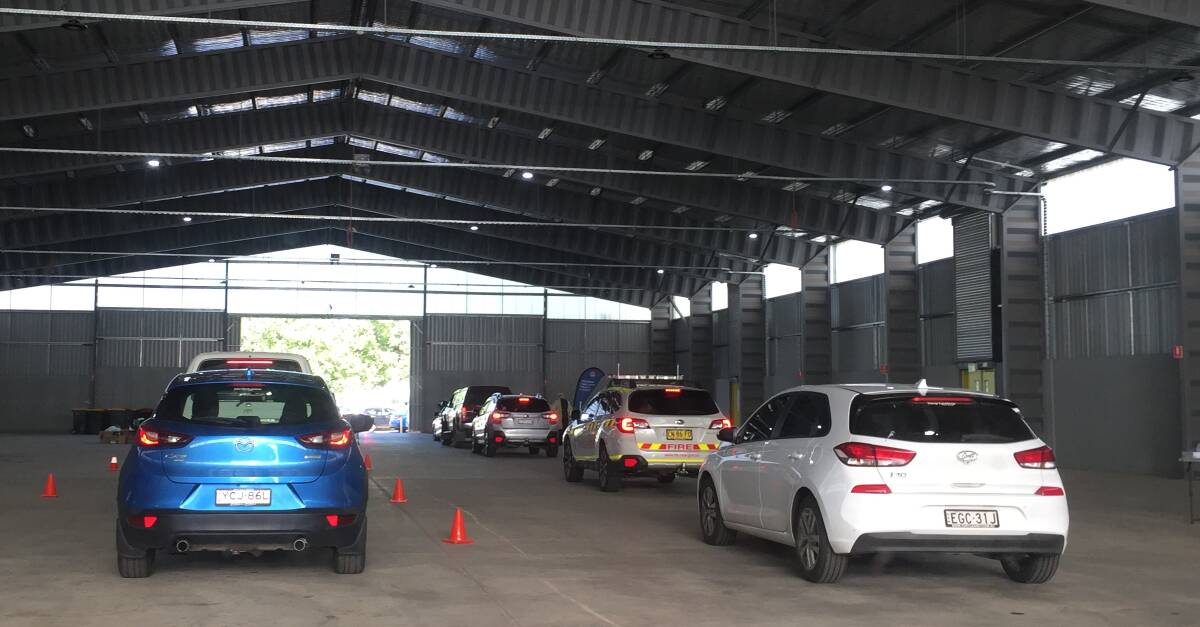 EARLY START: More than 100 people were tested for COVID-19 at Orange's drive-through facility in the Naylor Pavilion at the Showground early on Wednesday.