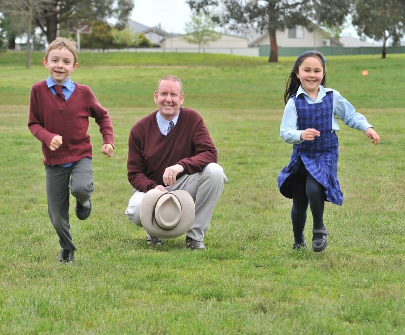 ON YOUR MARKS: Transplant recipients Jayden Skrtic, 7, Paul Drabsch and Wairangi Te Rupe, 8, will compete in the Australian Transplant Games in Sydney next week. Photo: JUDE KEOGH