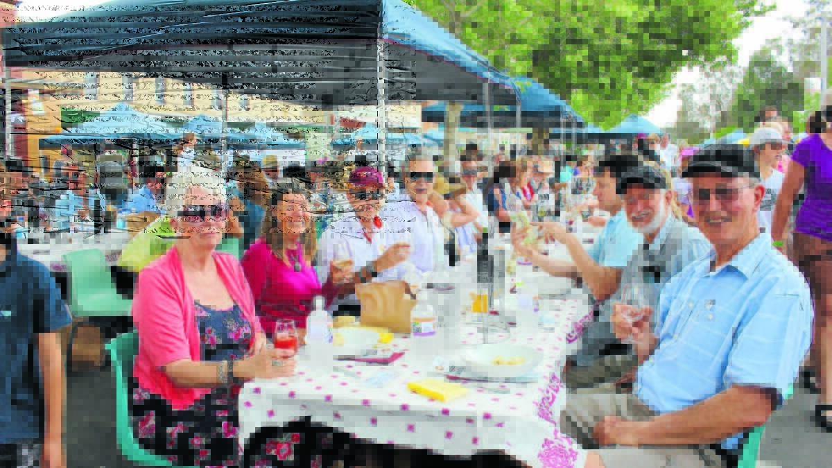 FINE DINING: People will enjoy lunch on Sampson Street. Pictured is Rylstone's outdoor long table lunch. Photo: Mudgee Guardian