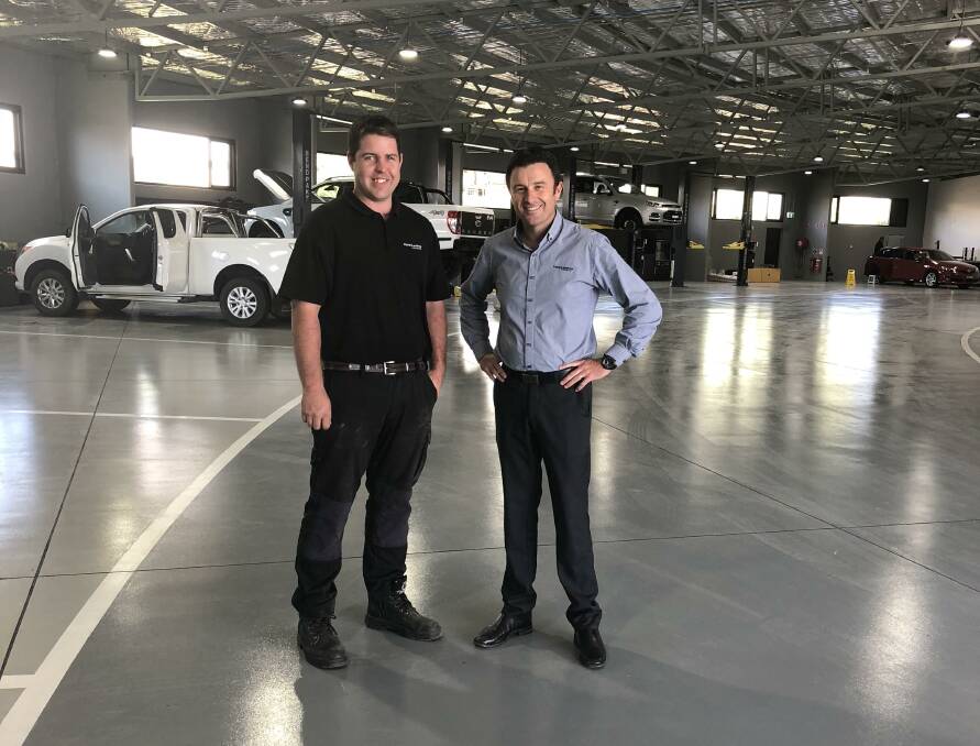 READY FOR WORK: Matthew Carroll and Tim Leahey in the new facility. Photo: Supplied