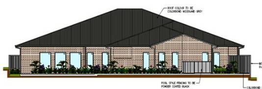 PROPOSED: A design image of the child care centre contained in the report.