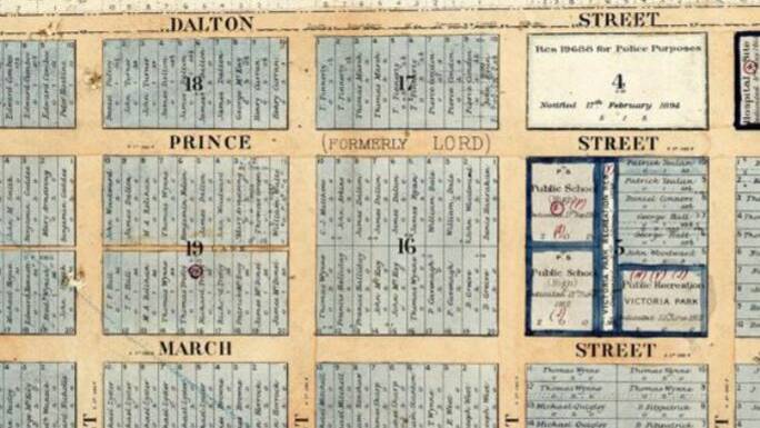 HISTORIC: A 1925 street map of Orange with the change to Prince Street. Source: NSW Historical Land Records Viewer