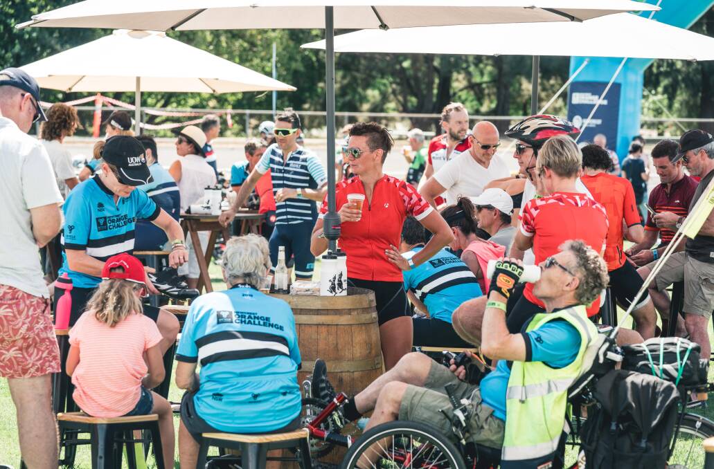 EVENT VILLAGE: Riders unwind in Robertson Park after last year's ride. Photo: Supplied