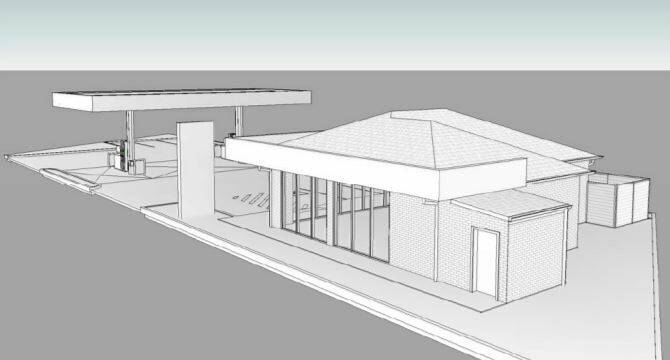 REPLACEMENT: A drawing of the modern service station set to take over the site.