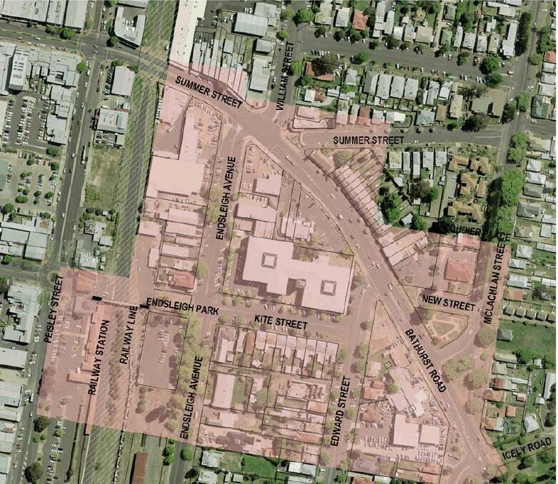 HOUSING AREA: The Orange Eastside Precinct is shown in pink.