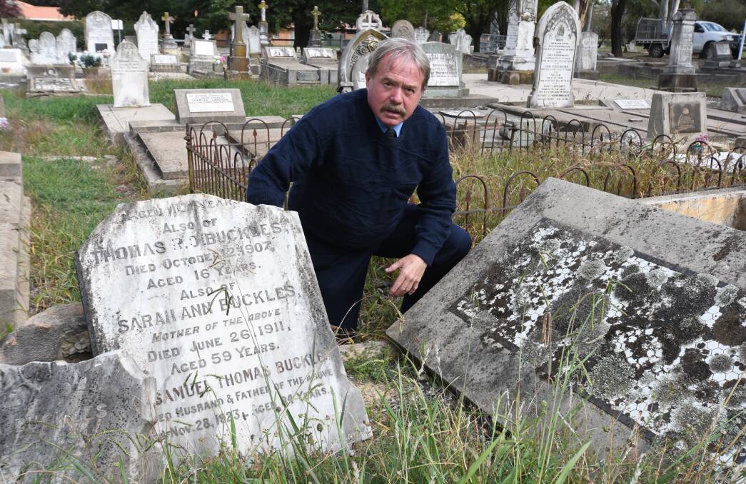 EXPERT ADVICE: Cr Kevin Duffy says professional help is needed to clean up the Orange General Cemetery after years of vandalism and neglect. Photo: CARLA FREEDMAN