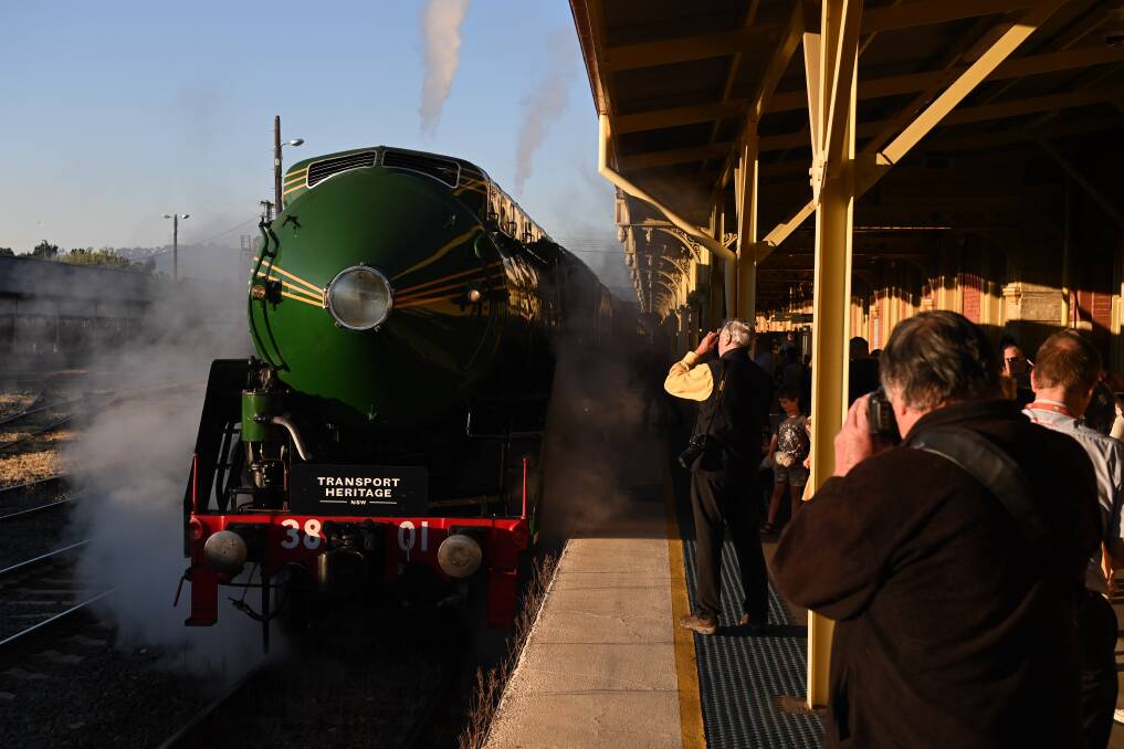 TRAIN RIDES: 3801's return to Albury earlier this year attracted big crowds. Photo: MARK JESSER