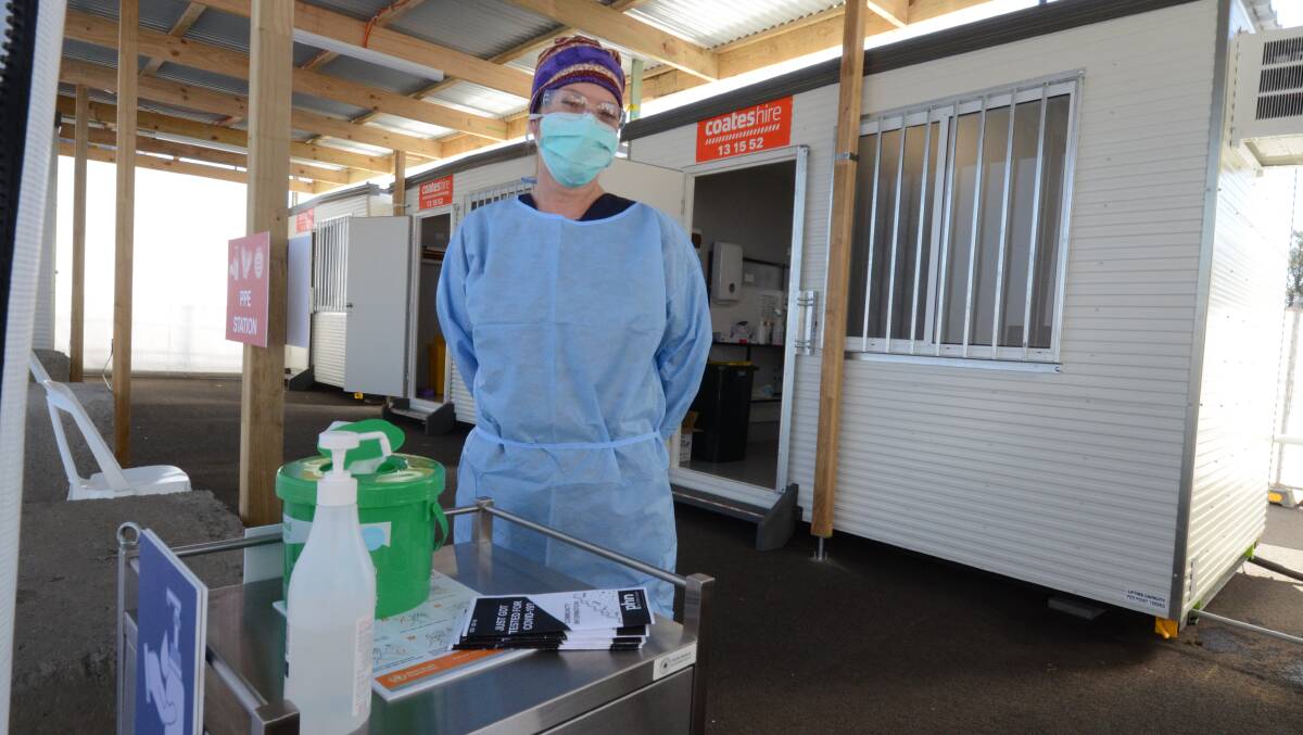 ON DUTY: Nurse Alison Abbo at the Orange Respiratory Clinic outside the Bloomfield Medical Centre. Photo: JUDE KEOGH