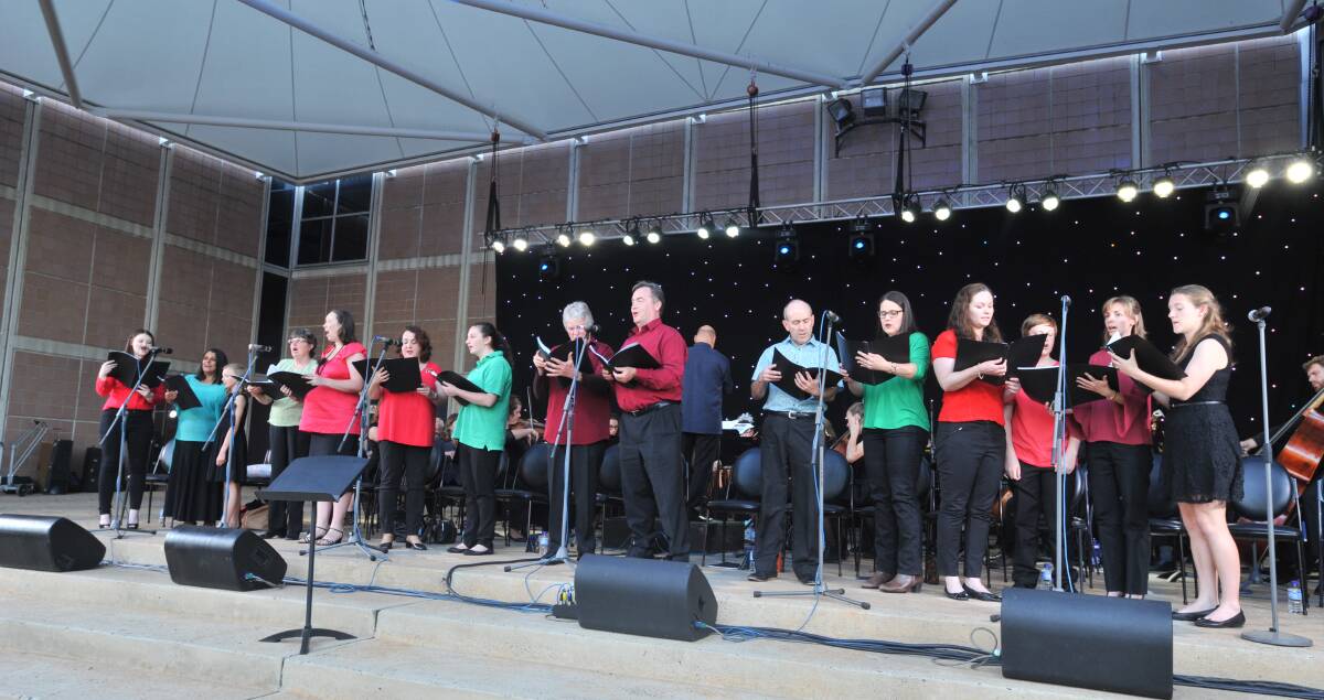 FESTIVE: Performers on stage at the Northcourt for the 2016 carols. Photo: JUDE KEOGH 1210jkcarols28