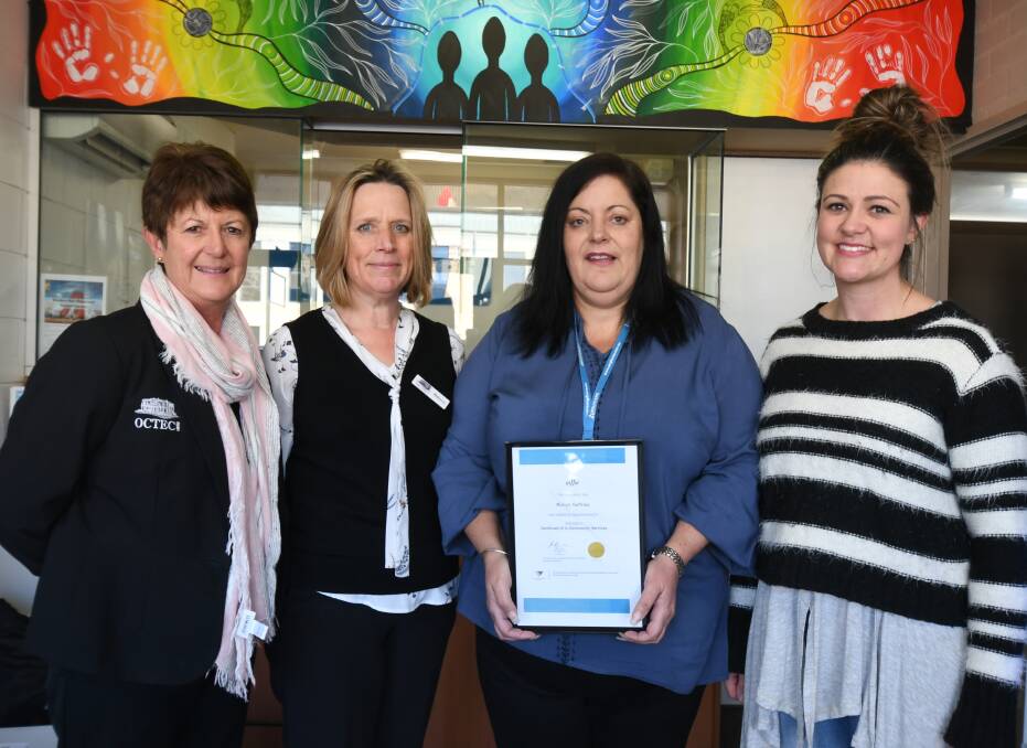 OPPORTUNITY: OCTEC regional manager Pam Jackson and career consultant Rebecca Plant with Anglicare staff Robyn Gaffney and provisional psychologist Makayla Agland. Photo: JUDE KEOGH 0626jkanglicare1