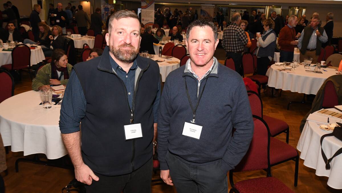 ADVICE: Steven Crimp and Richard Heath were key speakers at the Risks and Rewards of Farming in a Changing Climate conference in Orange. Photo: JUDE KEOGH