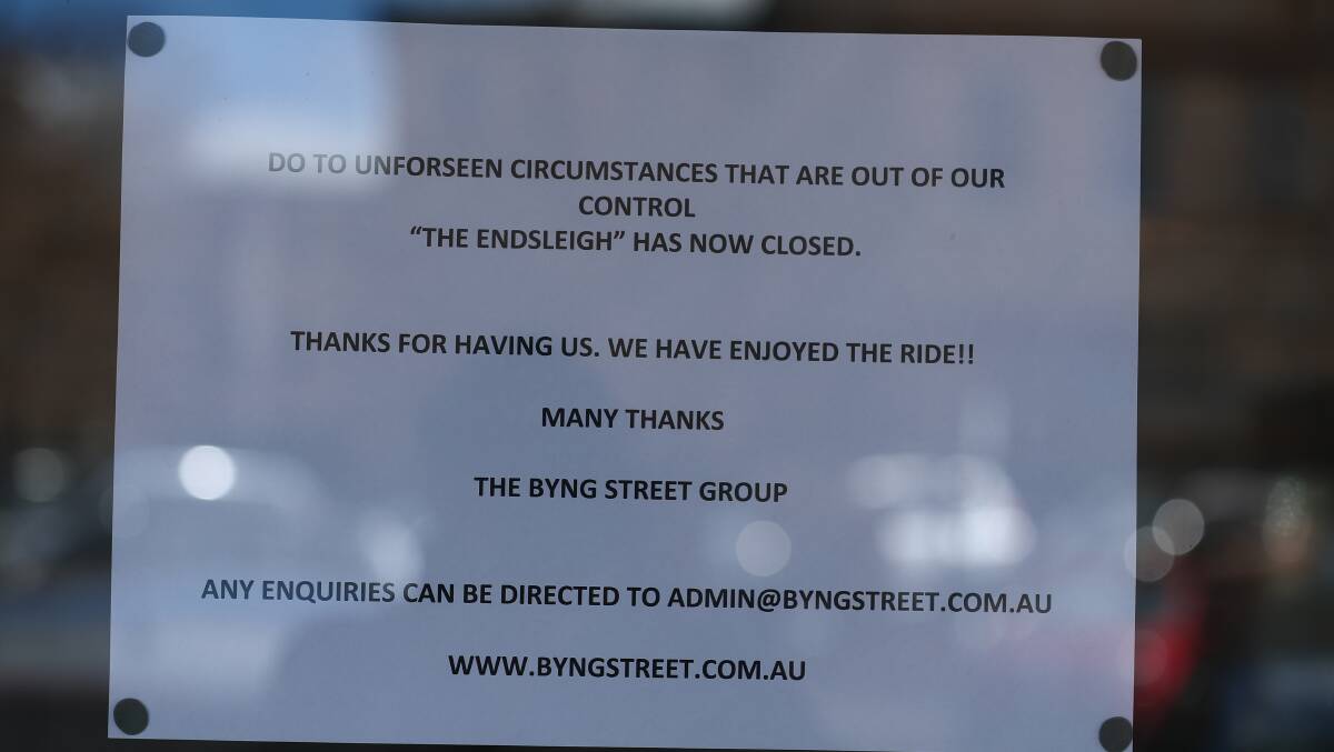 SIGN OF THE TIMES: The notice in the cafe window. 