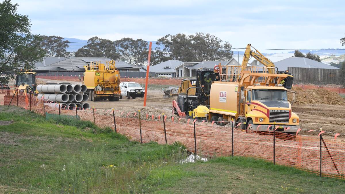 ROAD WORKS: Work underway south of the new roundabout site on Wednesday. Photo: JUDE KEOGH