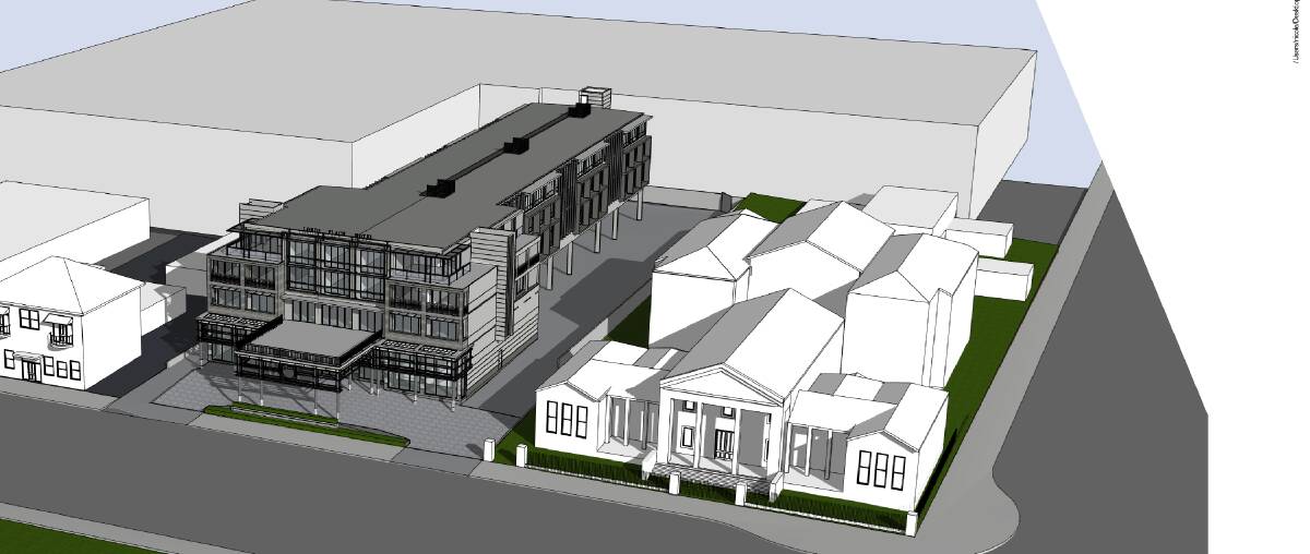 SURROUNDINGS: The proposed building next to the court house with the shopping centre behind. Photo: Supplied