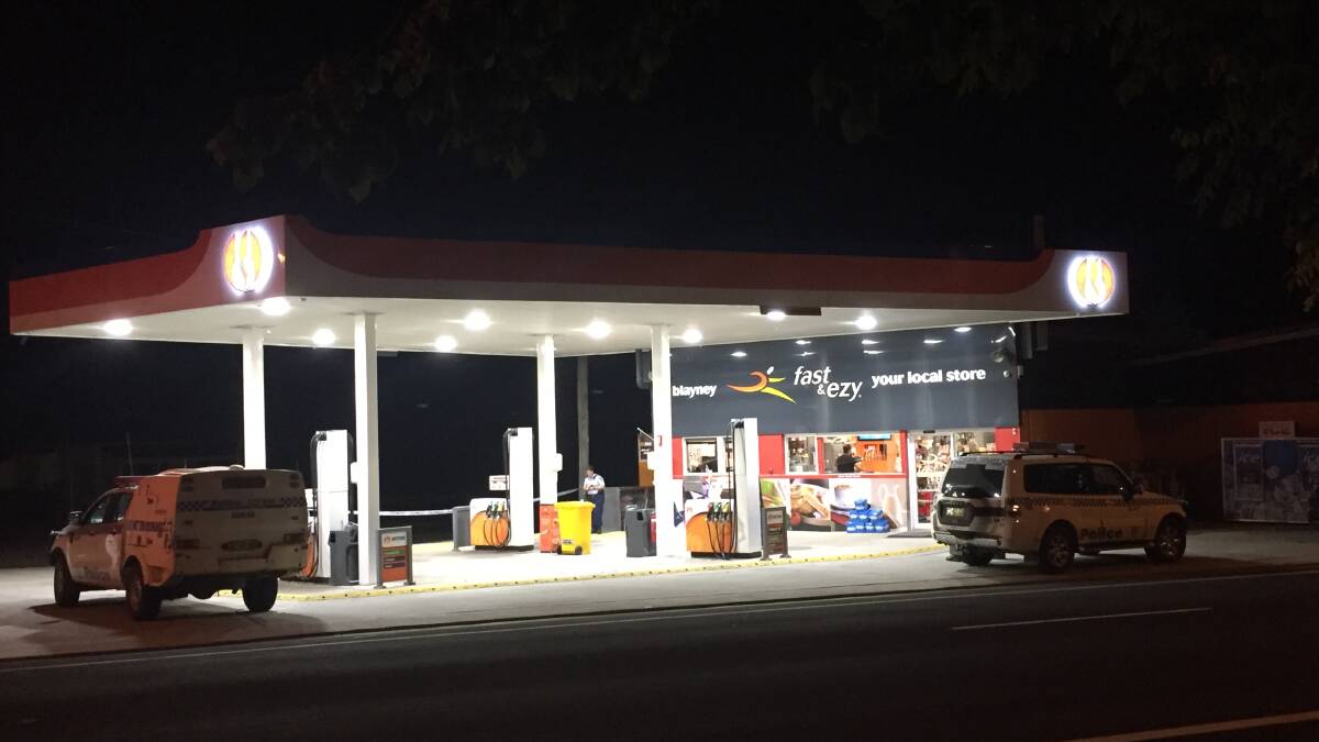 Police were called to Westside Petroleum in Blayney after reports of an armed robbery.