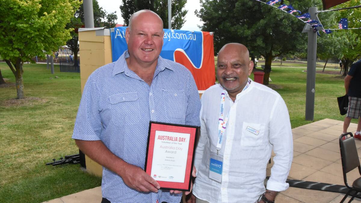 Anthony Bright with Australia Day ambassador Kumar Pereira.