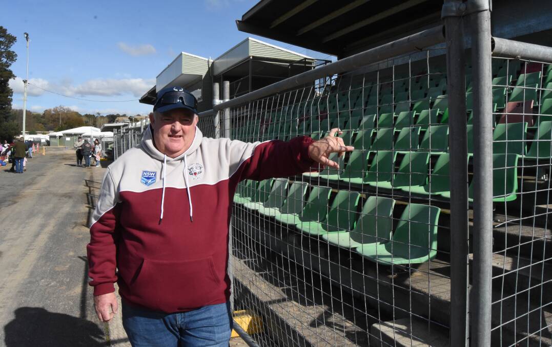 Adam Hornby at King George Oval this season. The grandstands and changerooms at the venue have been impacted by construction in 2022. Photo: MARK LOGAN
