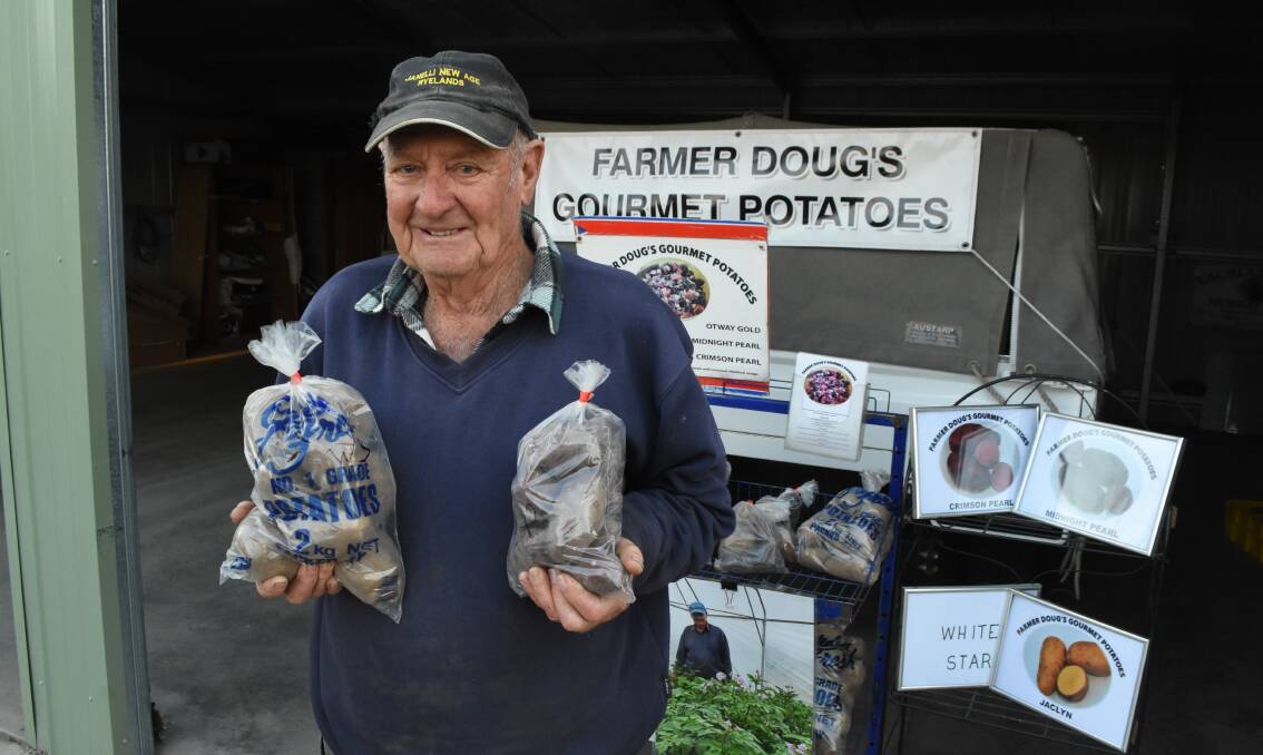 Potato farmer Doug Dagg has pivoted from farmers markets to selling a lot of produce from his Brown's Creek farm gate and to restaurants. Photo: Mark Logan