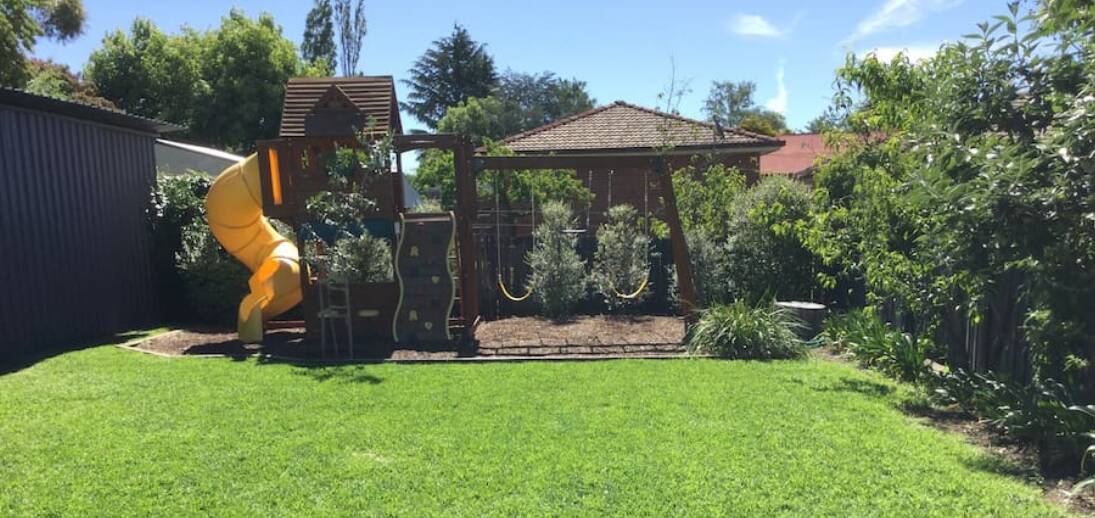 With an outdoor playground with slide, swings and an XL Vuly trampoline it’s a kids playground paradise, and can be rented for $800 per night. Photo: Airbnb