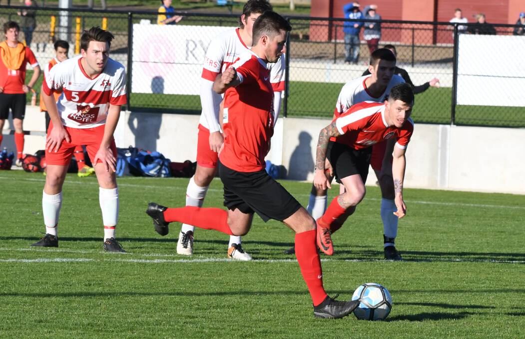 ON TARGET: Jeremy Judge scored the match winner in last season's preliminary final for Panorama Red. This Saturday he will be looking to make an impact for the Western NSW Mariners FC. Photo: CHRIS SEABROOK