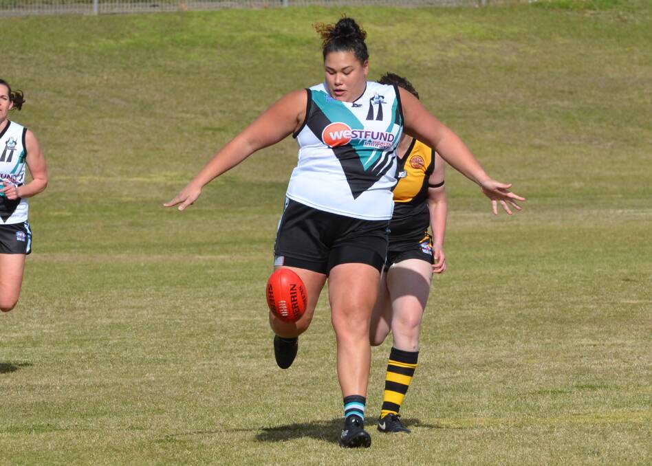 GOOD DAY OUT: Haylee Lepaio booted four majors as the Bathurst Lady Bushrangers enjoyed a commanding win over Cowra.