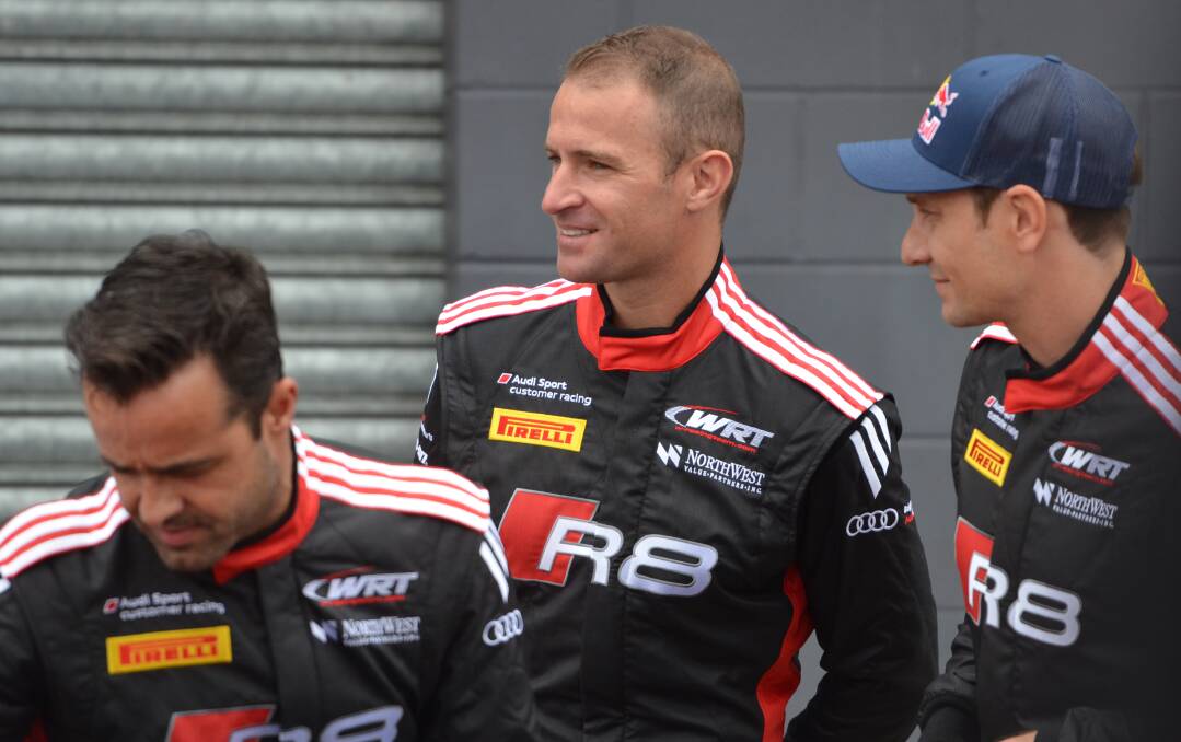 HE'S BACK: Will Davison (centre) has won the Bathurst 1000, but this Sunday he will be chasing success in the Bathurst 12 Hour. He will steer an Audi R8 LMS. Photo: ANYA WHITELAW