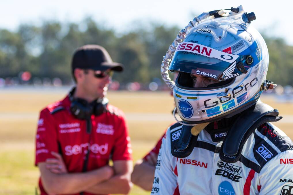 LET'S TALK: Nissan's Michael Caruso knows that communication will play an important role in Sunday's Bathurst 1000.