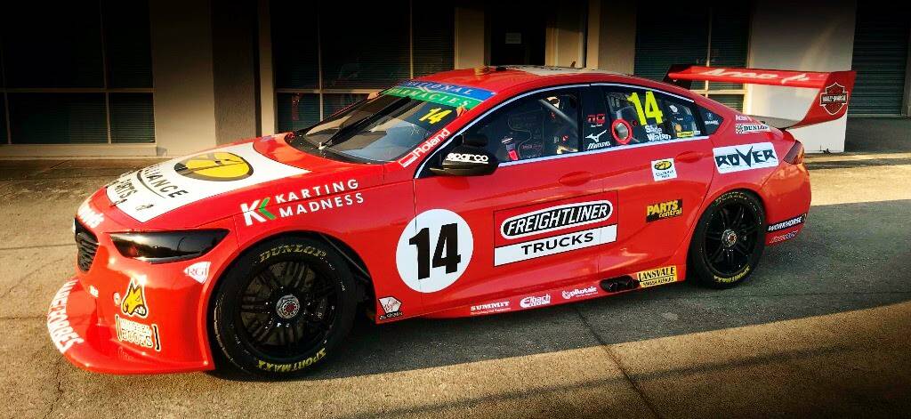 BACK TO THE FUTURE: The Holden Commodore of Tim Slade and Ash Walsh will sport this livery at Sandown, giving a nod to Bob Jane and his stunning Holden GTS350 HQ Monaro.