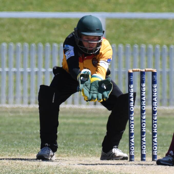 ON THE BALL: Tom Judge was sharp behind the stumps as ORC pulled off a brilliant super over win over Lithgow Lightning in their Bonnor Cup clash on Friday. Photo: CARLA FREEDMAN