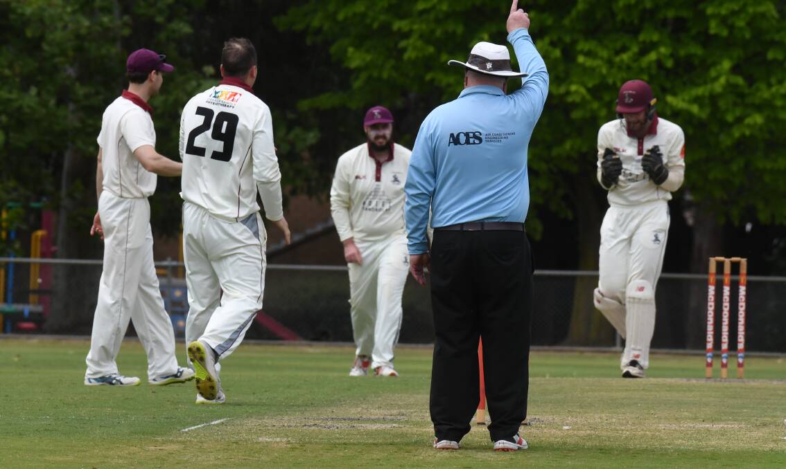 IN A SPIN: Mitch Black claimed another five-for against St Pat's Old Boys on Saturday to take his tally of overall BOIDC wickets to 53. Photo: JUDE KEOGH.