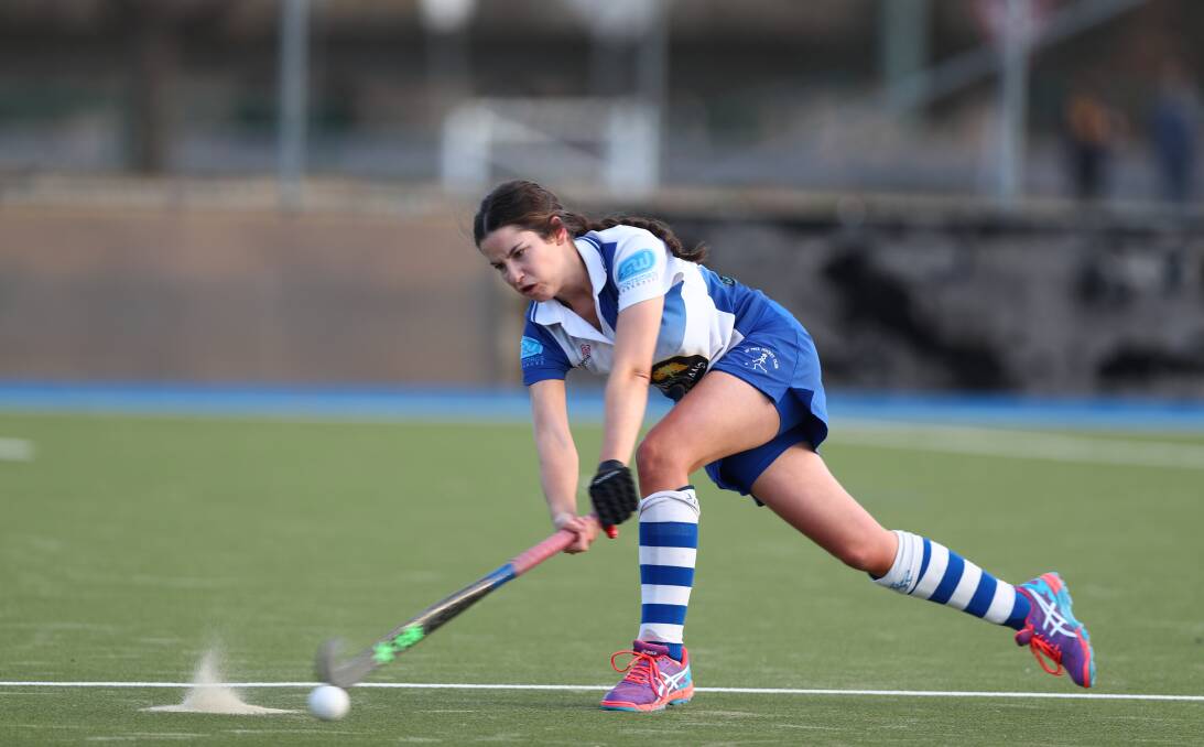 FOCUS: Sophie Conroy and her fellow Saints must beat Confederates on Saturday to keep their women's Premier League Hockey title hopes alive. Photo: PHIL BLATCH