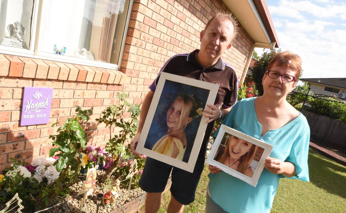 To honour Hannah: Graeme and Di McMurtrie have a memorial garden for their daughter at their home in Taree. Photo: Scott Calvin